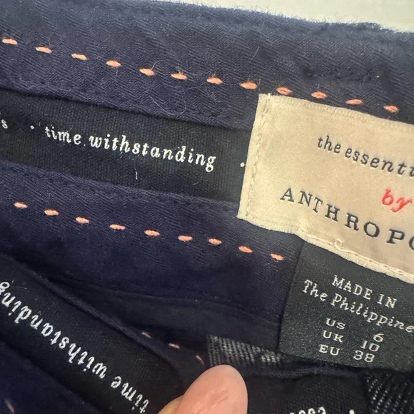 Anthropologie The Essential Slim Denim Trousers Navy Blue Size 6 - Picture 6 of 10